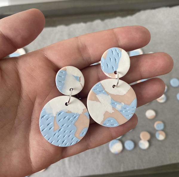 A pair of handmade earrings from Murph & Sax