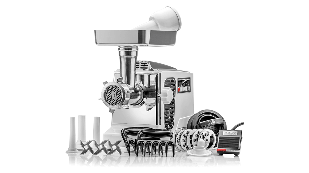 STX Turboforce II, Platinum, w, Foot Pedal Heavy Duty Electric Meat Grinder & Sausage Stuffer