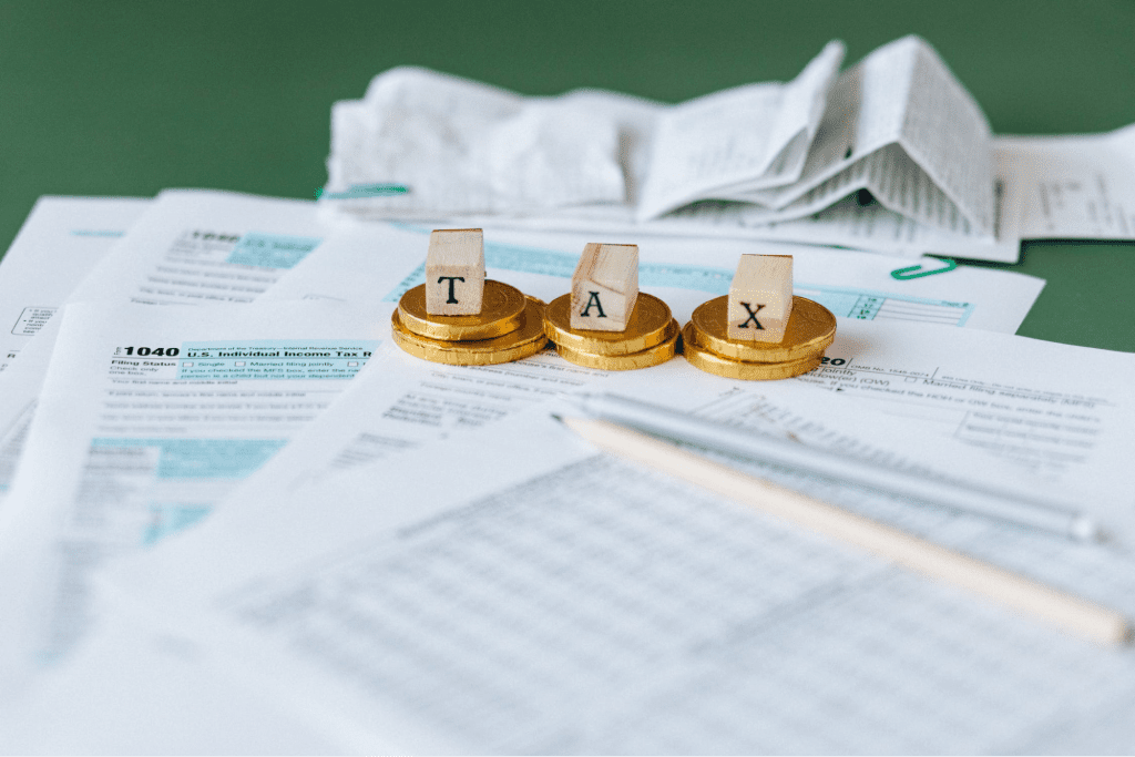 Blocks that spell out tax