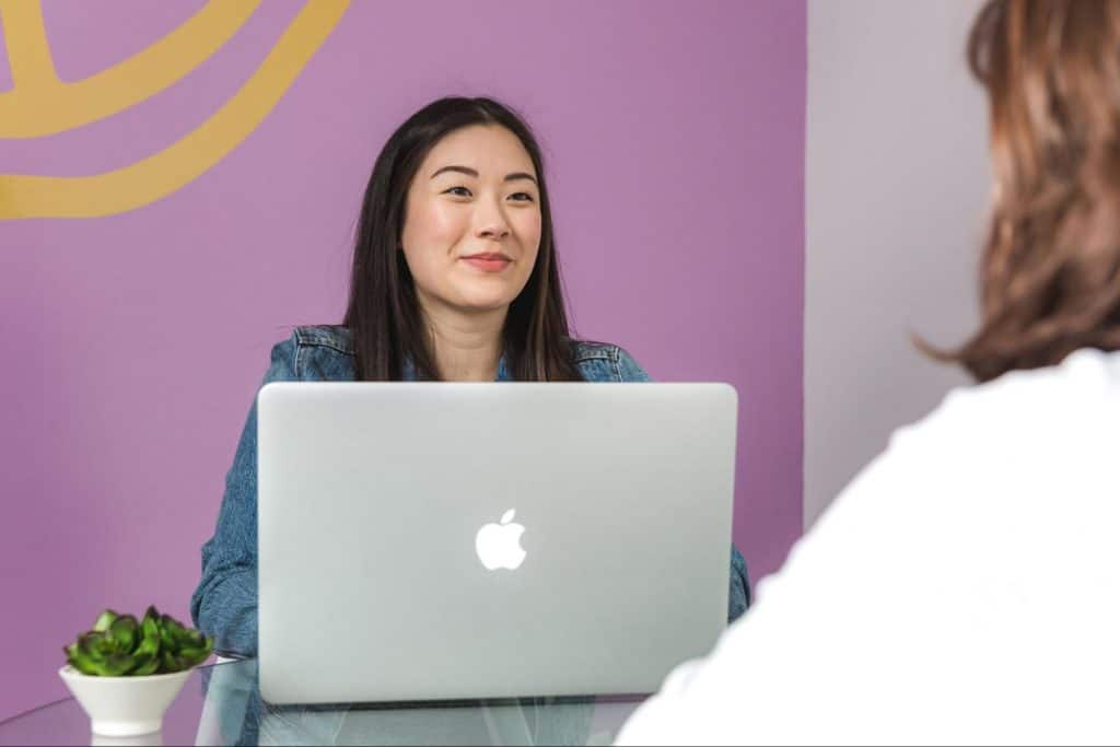 Woman interviewing a potential employee
