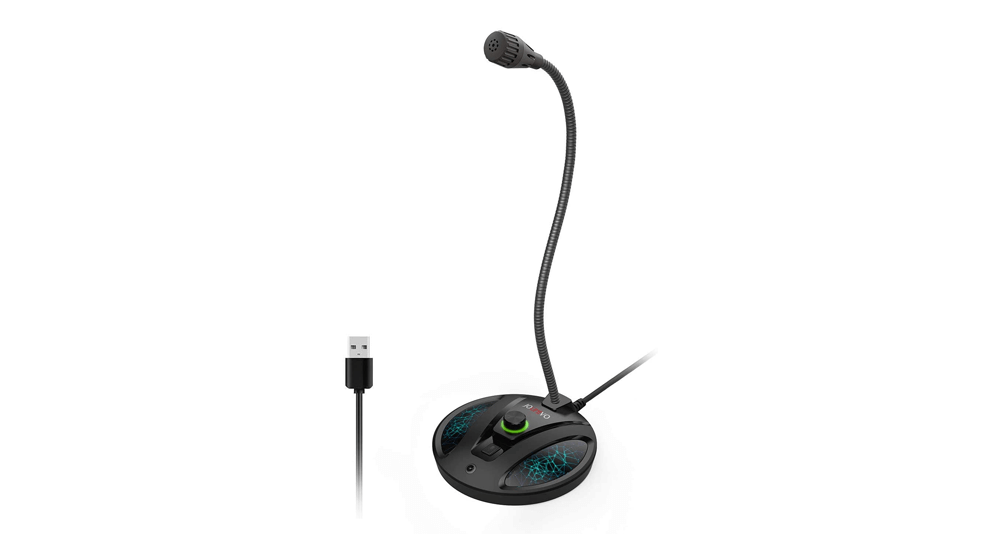 USB Recording Microphone, Computer PC Podcast Condenser Cardioid Mic with Mute Button & LED Indicator for Laptop