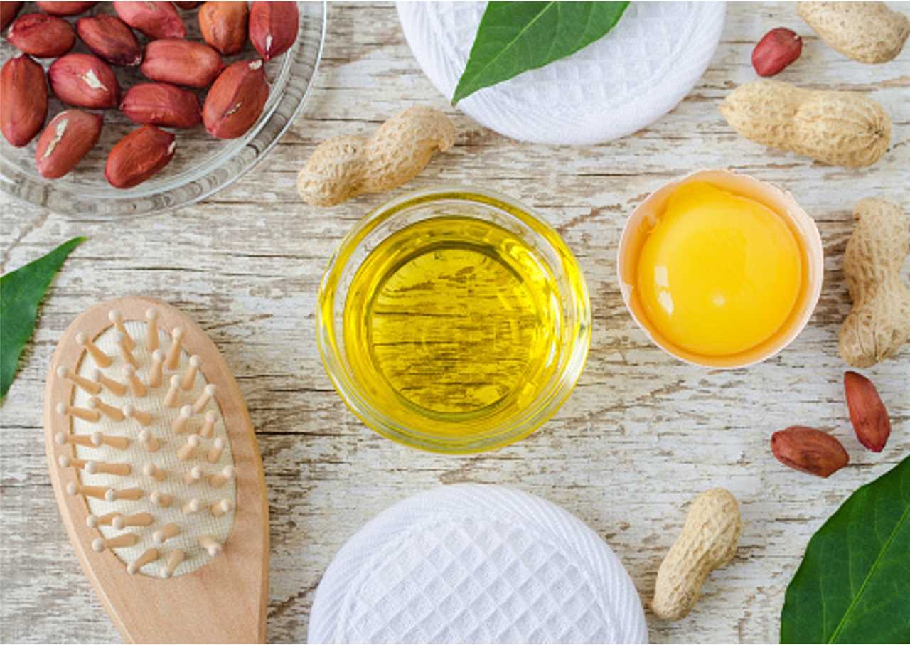 Essential oil egg and peanuts