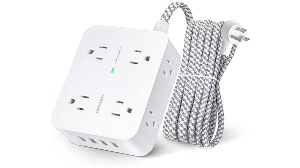 Surge Protector Power Strip, HANYCONY 8 Wide Outlets with 4 USB Charging Ports