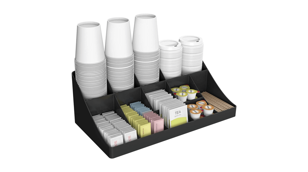 Mind Reader 11 Compartment Breakroom Coffee Condiment Organizer