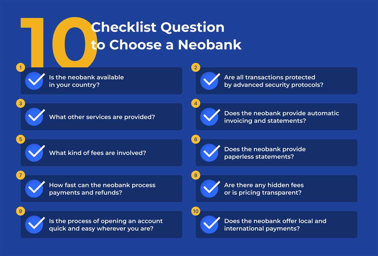 Сhoosing a neobank: a 10-step checklist 