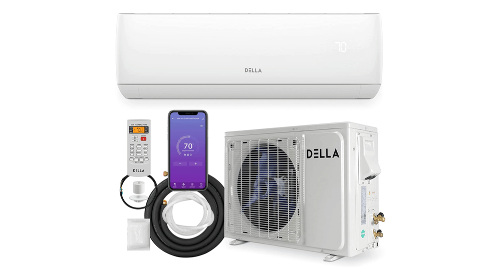 DELLA 12000 BTU Wifi Enabled Mini Split Air Conditioner & Heater Ductless Inverter System