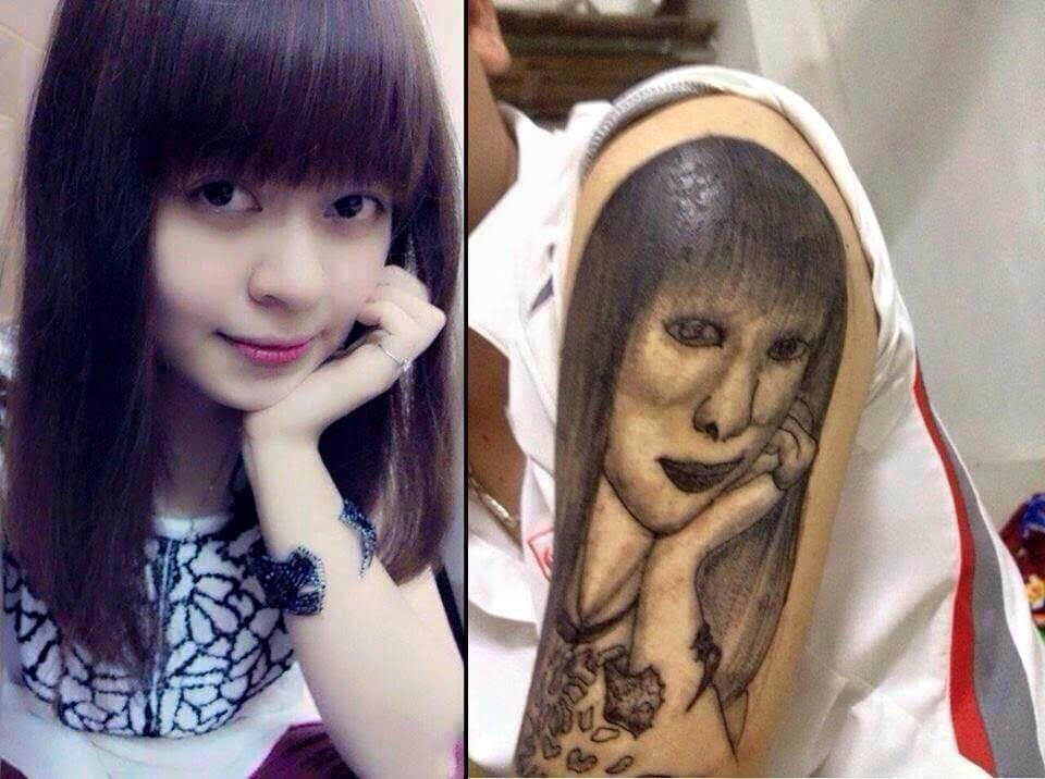 This Tattoo Is Her Spitting Image... Not Quite