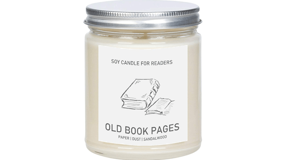Old Book Pages - Old Book - 8 oz Glass Jar Literary Soy Candle