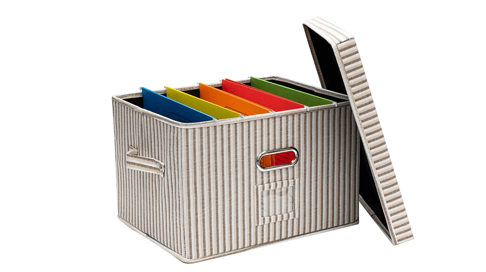 Decosis File Storage Box with 5 Hanging Folder for Office