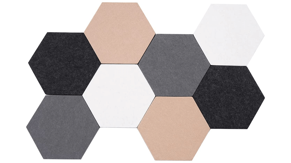 Afumazi 8Pcs Hexagon Felt Cork Board Tiles Self Adhesive Bulletin Board