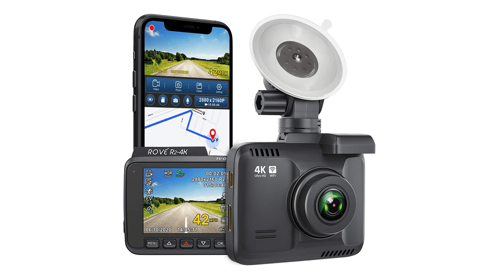 Rove R2- 4K Dash Cam Built in WiFi GPS Car Dashboard Camera Recorder with UHD 2160P