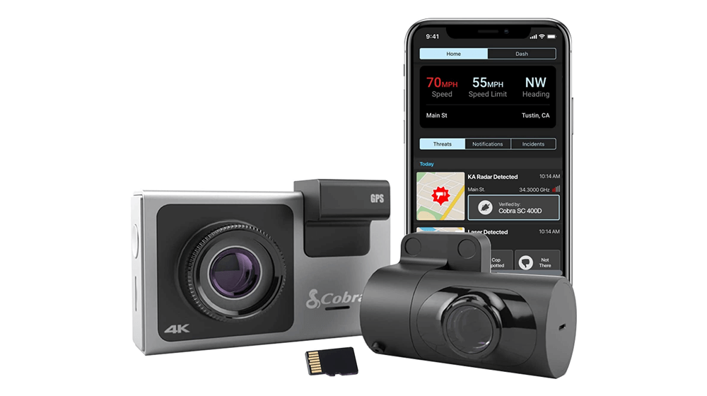 Cobra Smart Dash Cam + Rear Cam (SC 400D) – UHD 4K Resolution