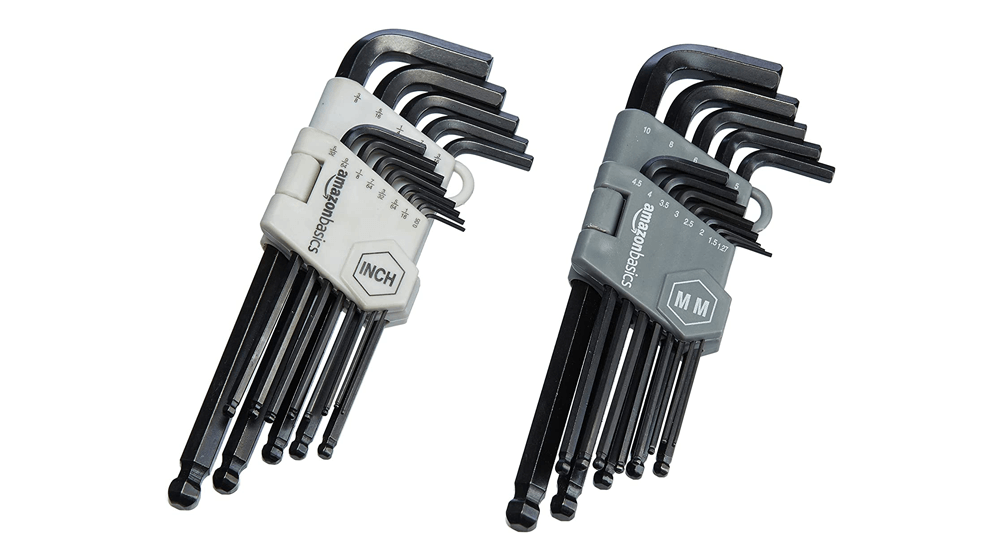 Amazon Basics Hex Key Allen Wrench Set with Ball End - Set of 26