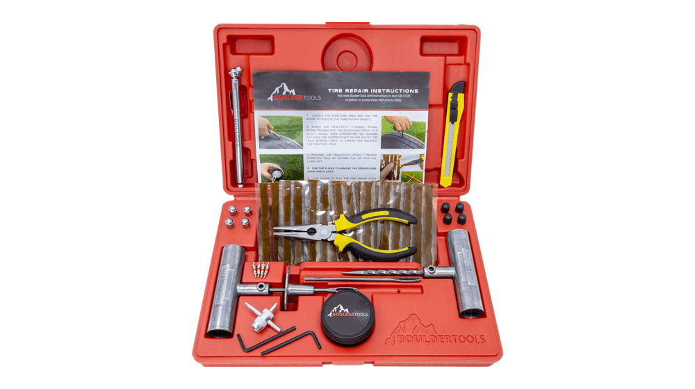 Boulder Tools - Heavy Duty Tire Repair Kit for Car