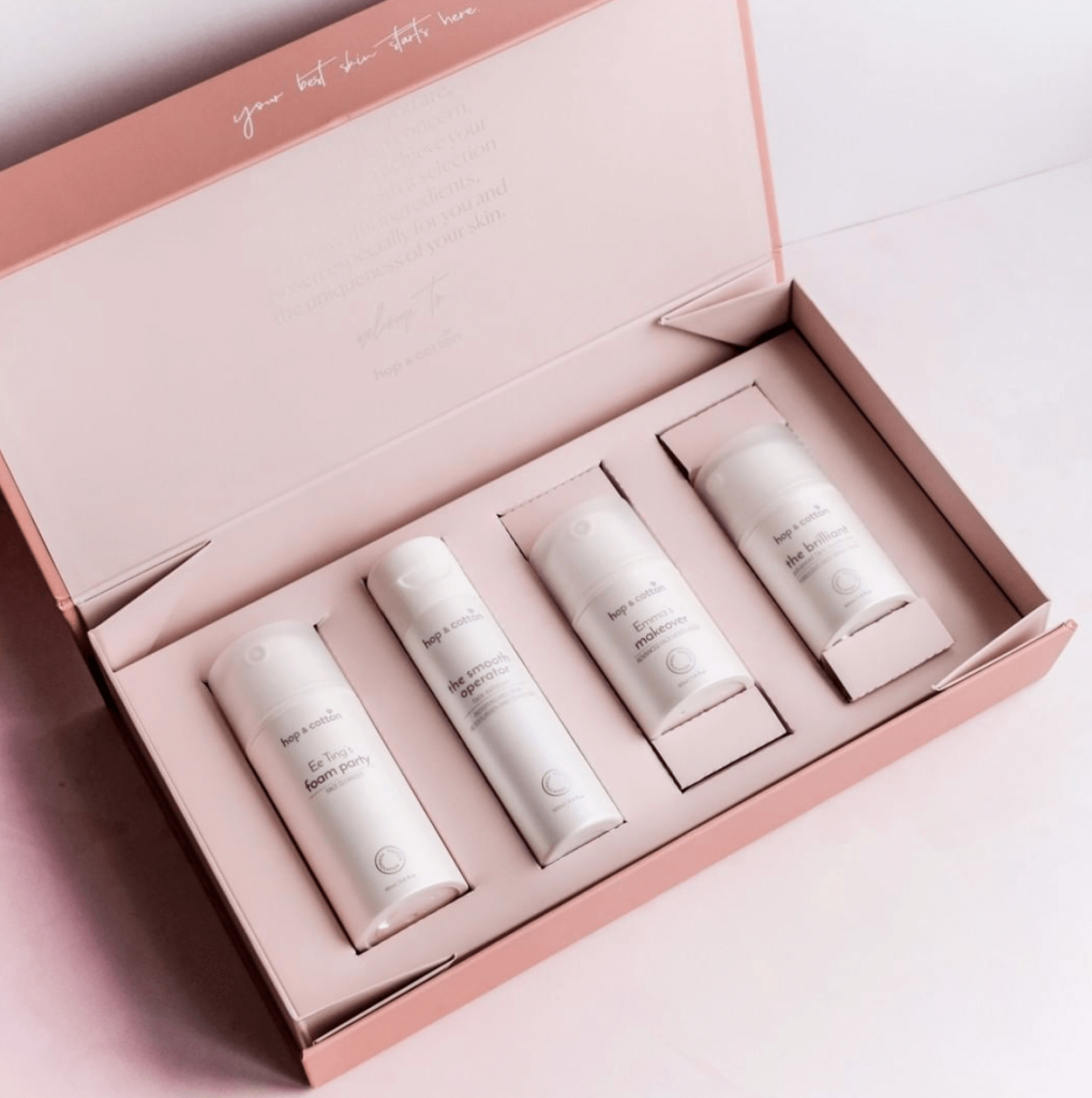 Hop & Cotton's customizable skin care products