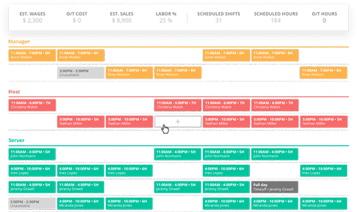 flexible schedule in a schedule app