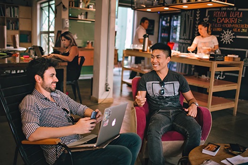 Employees taking advantage of a relaxed dress code