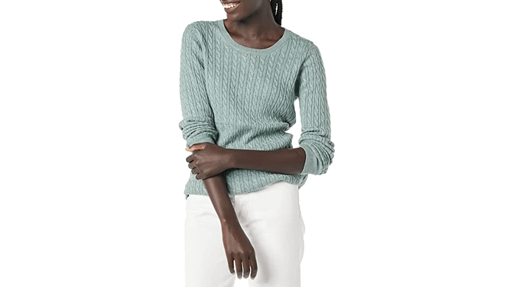 Amazon Essentials Women's Lightweight Long-Sleeve Cable Crewneck Sweater