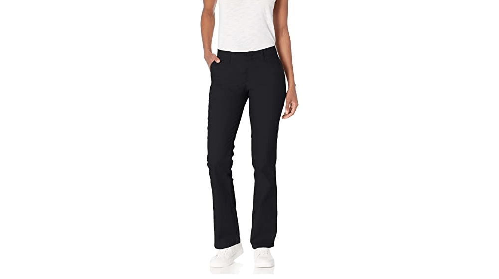 Dickies Women's Flat Front Stretch Twill Pant Slim Fit Bootcut