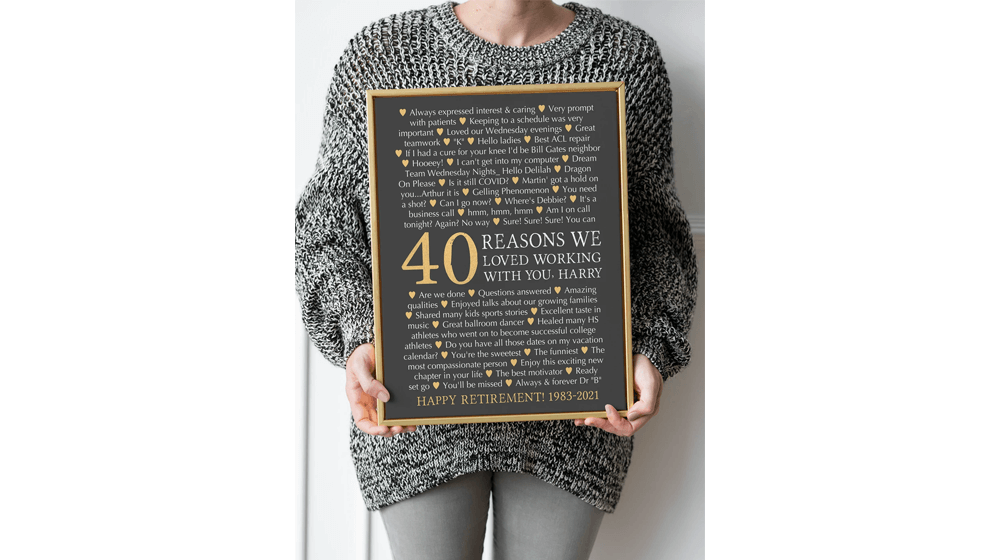 Retirement Gift for Women, Custom Retirement Gift Print Sign