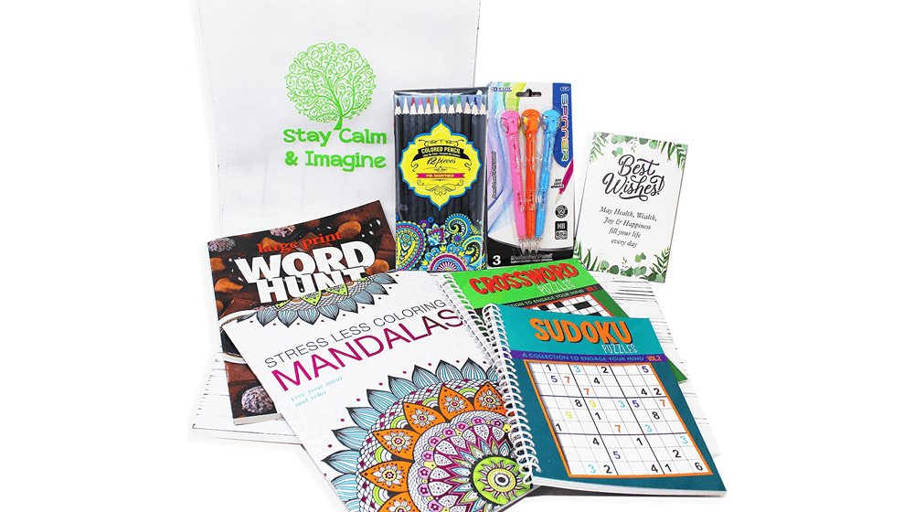 Get Well Soon Art kit home activities adult coloring books & pencils care package