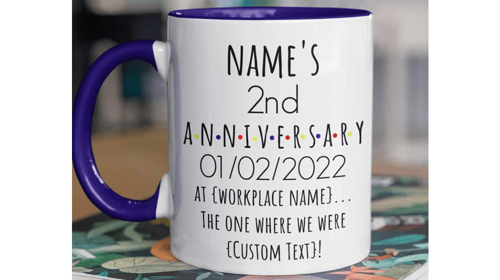 Personalized Workplace ANY Anniversary mug