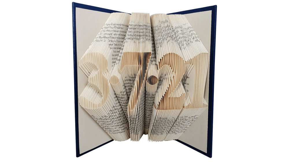 1st Anniversary Gift for Her, Folded Book Date Origami Art, Unique Personalized Crafts