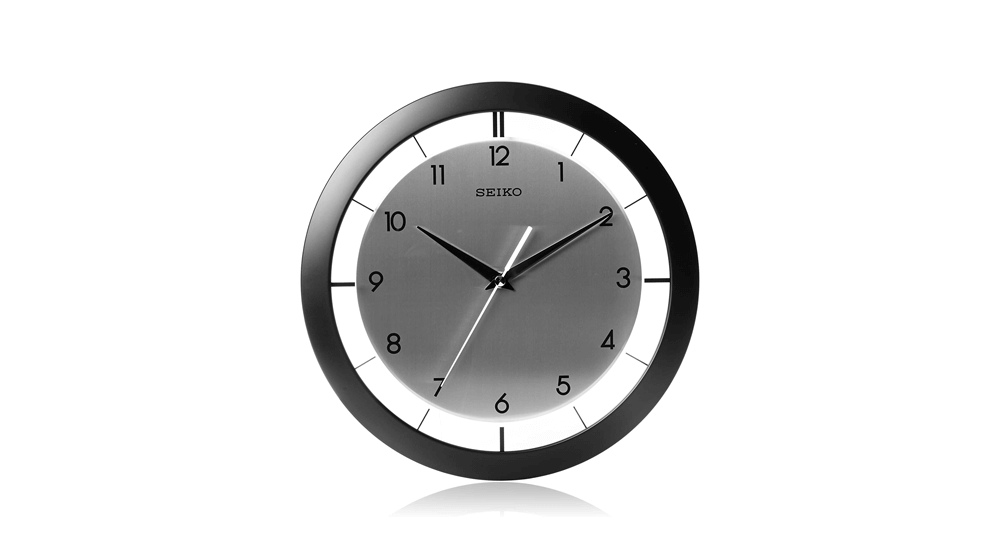 SEIKO 11 Inch St James Brushed Metal Wall Clock