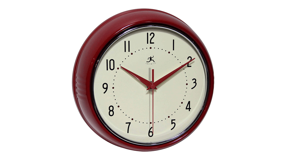 Retro 9 inch Silent Sweep Non-Ticking Mid Century Modern Kitchen Diner