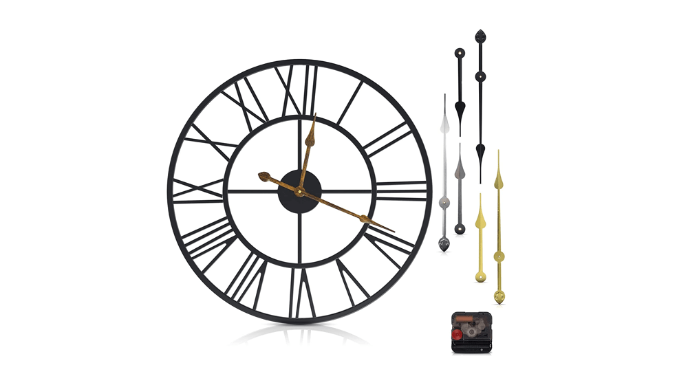 Large Wall Clock &ndash; 24-inch_ 60cm _ Roman Numeral Wall Clocks