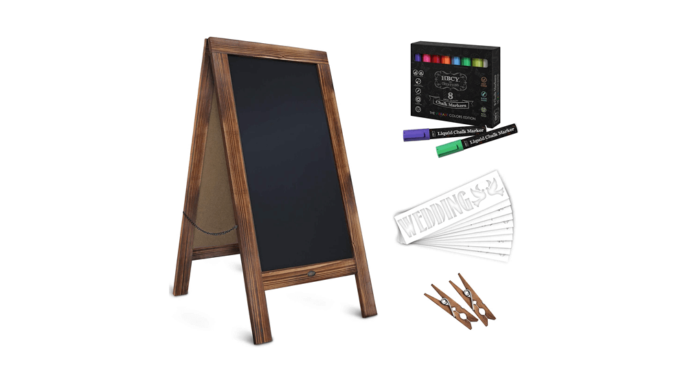 Rustic Magnetic A-Frame Chalkboard Deluxe Set