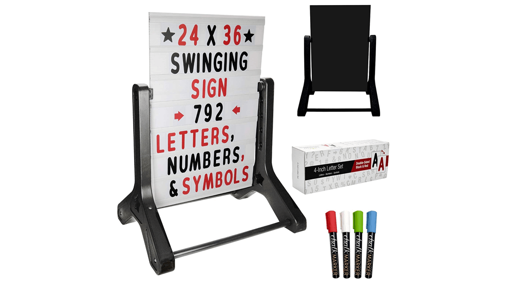 Excello Global Products Swinging Changeable Message Sidewalk Sign