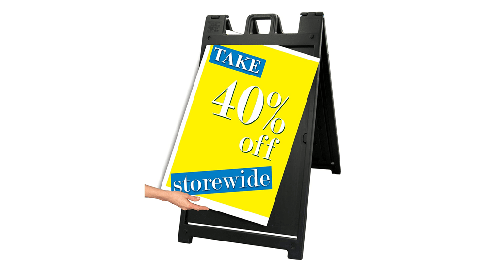 Plasticade 140NSBKBOXED Signicade Deluxe A-Frame Sidewalk