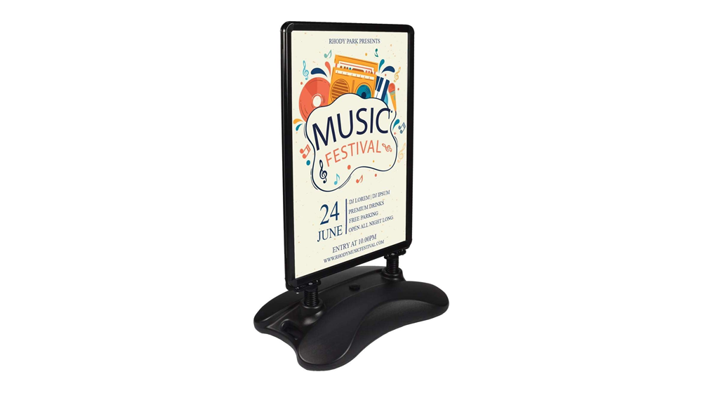 Sidewalk Poster Stand with Water-Fill Base Holds 24x36 Graphics