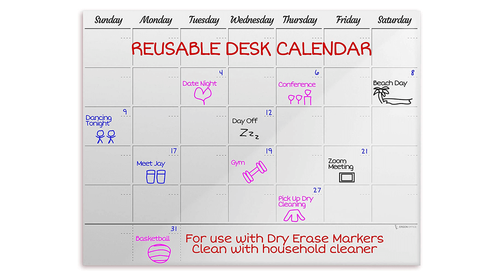 Ergon Office Reusable Desk Calendar 2022-2023
