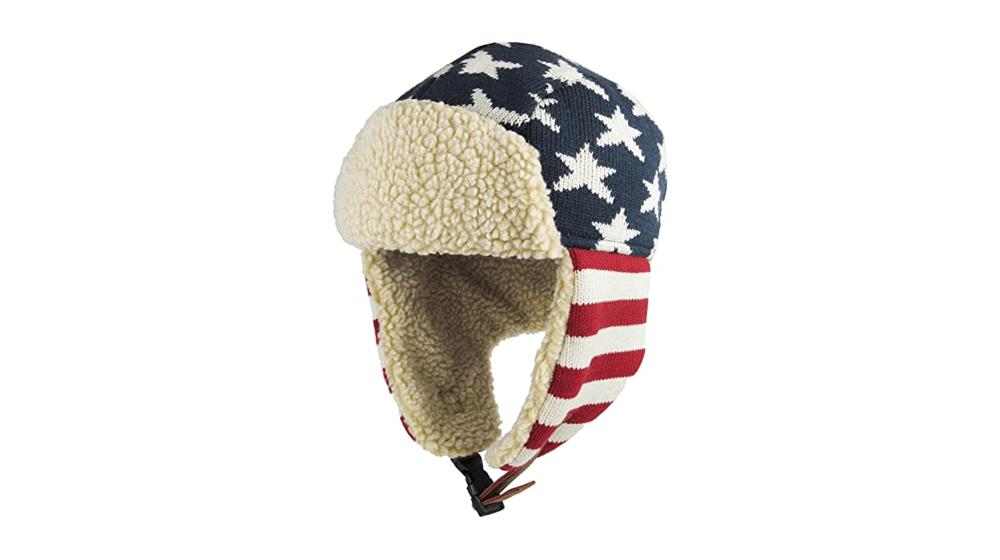 Stars and Stripes America Flag Aviator Trapper hat Trooper Ear Flaps