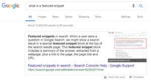 Featured Snippet Screenshot