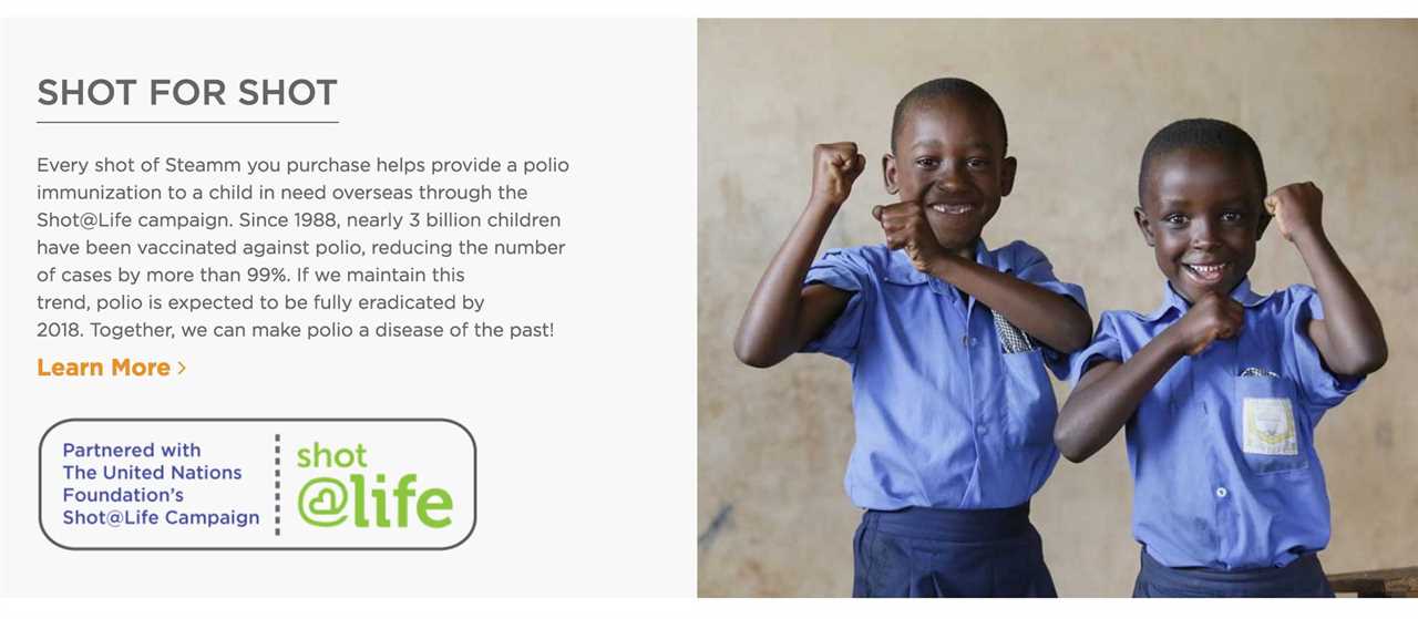 An example of customer delight is Steamm, who provides polio immunizations for every bottle of espresso purchased.