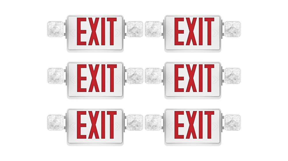 Sunco Lighting Lighted Exit Signs for Business with Battery Backup