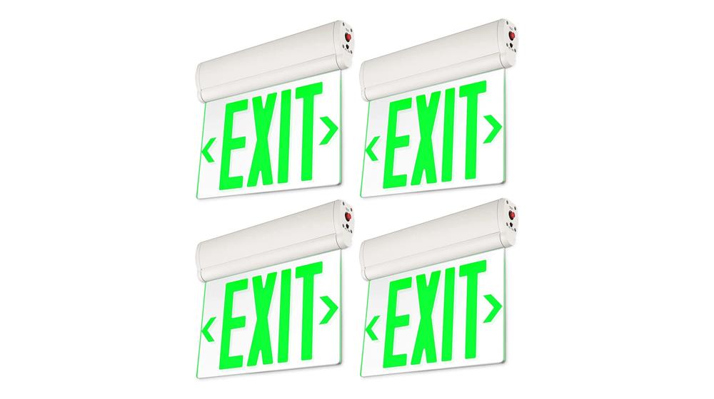 LEONLITE Green LED Edge Lit Exit Sign