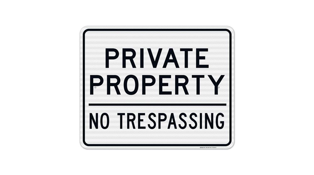 Private Property No Trespassing Sign