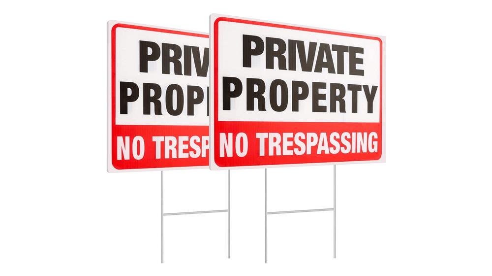 MUXYH 2 Pack Private Property No Trespassing Signs