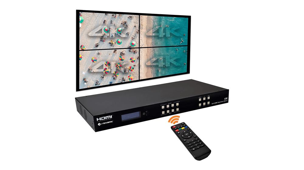 J-Tech Digital 4k 2X2 Video Wall Controller Multiviewer Seamless Matrix