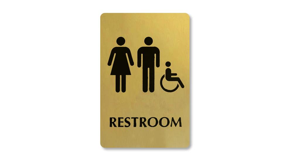SmartSign 6 x 9 inch Unisex Restroom Sign with Men