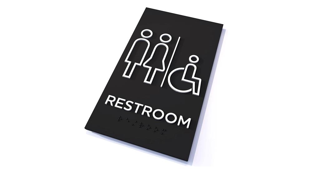 Kubik Letters Restroom Signs for Business