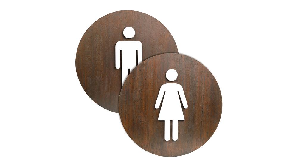 Excello Global Products Wooden Restroom Sign