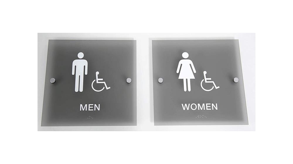 Designer ADA Men Women Restroom Sign