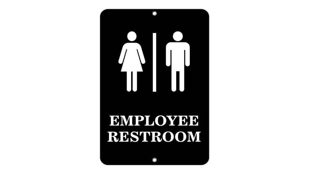Employee Restroom with Symbol Business Sign Vinyl Sticker