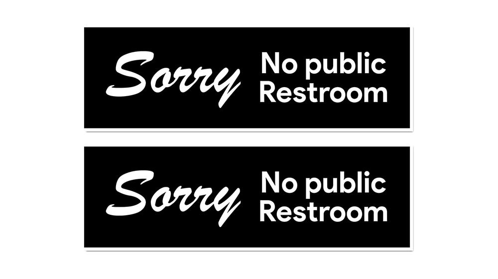 No Public Restroom Sticker Signs
