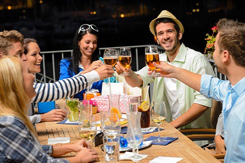 Group of friends with good communication skills Group of friends with good communication skills